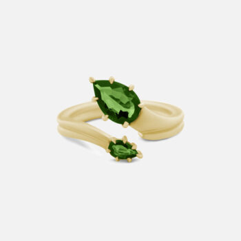 11 Ring - Yellow Gold and Green Tourmalines