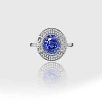 35 Ring - White gold, Diamonds, Blue Saphire
